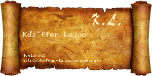 Küffer Lajos névjegykártya